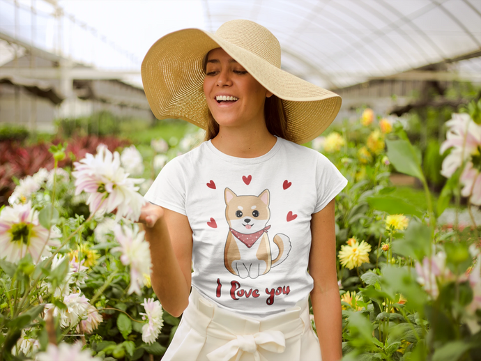 I Love Shiba Inu Women's T-Shirt-Apparel-Apparel, Dogs, Shiba Inu, T Shirt-White-Small-1