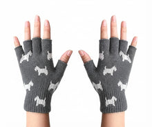 Load image into Gallery viewer, I Love Westies Touch Screen Gloves-Accessories-Accessories,Dog Dad Gifts,Dog Mom Gifts,Gloves,West Highland Terrier-Gray-Fingerless Gloves-3