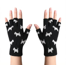 Load image into Gallery viewer, I Love Westies Touch Screen Gloves-Accessories-Accessories,Dog Dad Gifts,Dog Mom Gifts,Gloves,West Highland Terrier-Black-Fingerless Gloves-2