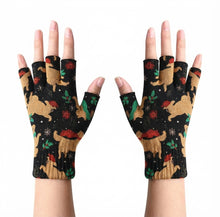 Load image into Gallery viewer, I Love Yellow Labradors and Christmas Touch Screen Gloves-Accessories-Accessories,Christmas,Dog Dad Gifts,Dog Mom Gifts,Gloves,Labrador-Black-Fingerless Gloves-4