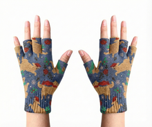 Load image into Gallery viewer, I Love Yellow Labradors and Christmas Touch Screen Gloves-Accessories-Accessories,Christmas,Dog Dad Gifts,Dog Mom Gifts,Gloves,Labrador-Navy-Fingerless Gloves-2