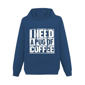 I Need a Pug of Coffee Women's Cotton Fleece Hoodie Sweatshirt-Apparel-Apparel, Hoodie, Pug, Sweatshirt-Navy Blue-XS-7