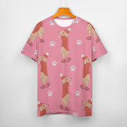 Ice Skating Red Dachshunds Love All Over Print Women's Cotton T-Shirt - 4 Colors-Apparel-Apparel, Dachshund, Shirt, T Shirt-8