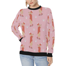Load image into Gallery viewer, Ice Skating Red Dachshunds Love Women&#39;s Sweatshirt-Apparel-Apparel, Dachshund, Sweatshirt-LightPink-XS-2