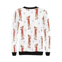 Load image into Gallery viewer, Ice Skating Red Dachshunds Love Women&#39;s Sweatshirt-Apparel-Apparel, Dachshund, Sweatshirt-7