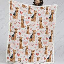 Load image into Gallery viewer, Infinite Airedale Terrier Love Soft Warm Fleece Blanket-Blanket-Airedale Terrier, Blankets, Home Decor-2