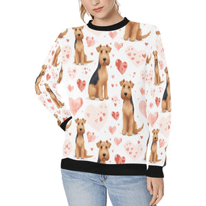 Infinite Airedale Terrier Love Women's Sweatshirt-Apparel-Airedale Terrier, Apparel, Shirt, Sweatshirt-White-S-1