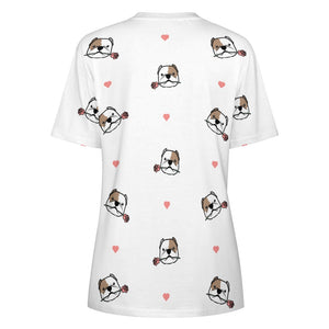 Infinite American Bully Love All Over Print Women's Cotton T-Shirt -4 Colors-Apparel-American Bully, Apparel, Shirt, T Shirt-2