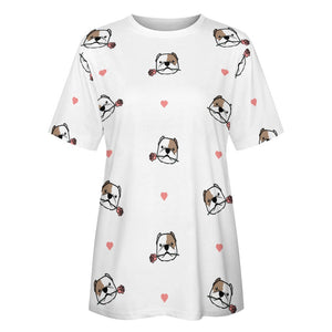 Infinite American Bully Love All Over Print Women's Cotton T-Shirt -4 Colors-Apparel-American Bully, Apparel, Shirt, T Shirt-4