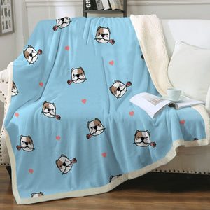 Infinite American Bully Love Soft Warm Fleece Blankets - 4 Colors-Blanket-American Bully, Blankets, Home Decor-Sky Blue-Small-2