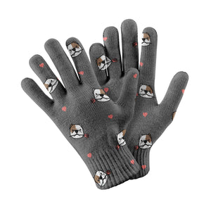 Infinite American Bully Love Touch Screen Gloves-Accessories-Accessories, American Bully, Dog Dad Gifts, Dog Mom Gifts, Gloves-Gray-3