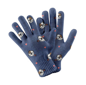 Infinite American Bully Love Touch Screen Gloves-Accessories-Accessories, American Bully, Dog Dad Gifts, Dog Mom Gifts, Gloves-Navy-2