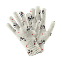 Load image into Gallery viewer, Infinite American Bully Love Touch Screen Gloves-Accessories-Accessories, American Bully, Dog Dad Gifts, Dog Mom Gifts, Gloves-White-1