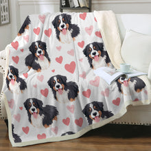 Load image into Gallery viewer, Infinite Bernese Mountain Dog Love Soft Warm Fleece Blanket-Blanket-Bernese Mountain Dog, Blankets, Home Decor-Small-1