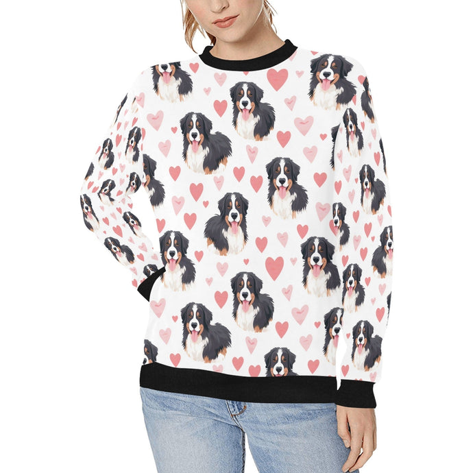 Infinite Bernese Mountain Dog Love Women's Sweatshirt-Apparel-Apparel, Bernese Mountain Dog, Shirt, Sweatshirt-White-S-1