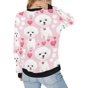 Infinite Bichon Frise Love Women's Sweatshirt-Apparel-Apparel, Bichon Frise, Shirt, Sweatshirt-4