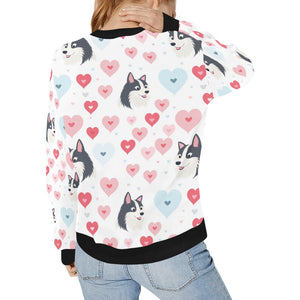 Infinite Husky Love women's sweartshirt-Apparel, Siberian Husky, Sweatshirt-2