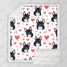 Load image into Gallery viewer, Infinite Black French Bulldog Love Soft Warm Fleece Blanket-Blanket-Blankets, French Bulldog, Home Decor-3
