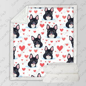 Infinite Black French Bulldog Love Soft Warm Fleece Blanket-Blanket-Blankets, French Bulldog, Home Decor-3