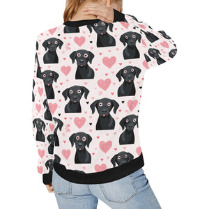 Infinite Black Lab Love Women's Sweatshirt-Apparel-Apparel, Black Labrador, Labrador, Shirt, Sweatshirt-2