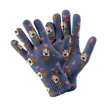 Load image into Gallery viewer, Infinite Boxer Love Touch Screen Gloves-Accessories-Accessories, Boxer, Dog Dad Gifts, Dog Mom Gifts, Gloves-Navy-2