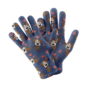 Infinite Boxer Love Touch Screen Gloves-Accessories-Accessories, Boxer, Dog Dad Gifts, Dog Mom Gifts, Gloves-Navy-2