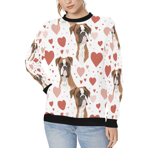 Infinite Boxer Love Women's Sweatshirt-Apparel-Apparel, Boxer, Shirt, Sweatshirt-White-S-1