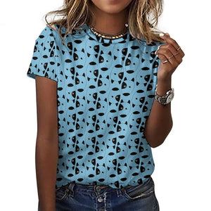 Infinite Bull Terrier Love All Over Print Women's Cotton T-Shirt - 4 Colors-Apparel-Apparel, Bull Terrier, Shirt, T Shirt-14