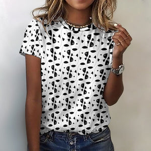 Infinite Bull Terrier Love All Over Print Women's Cotton T-Shirt - 4 Colors-Apparel-Apparel, Bull Terrier, Shirt, T Shirt-16