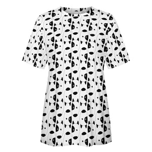 Infinite Bull Terrier Love All Over Print Women's Cotton T-Shirt - 4 Colors-Apparel-Apparel, Bull Terrier, Shirt, T Shirt-2