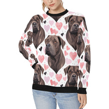 Load image into Gallery viewer, Infinite Cane Corso Love Women&#39;s Sweatshirt-Apparel-Apparel, Cane Corso, Shirt, Sweatshirt-White-S-1
