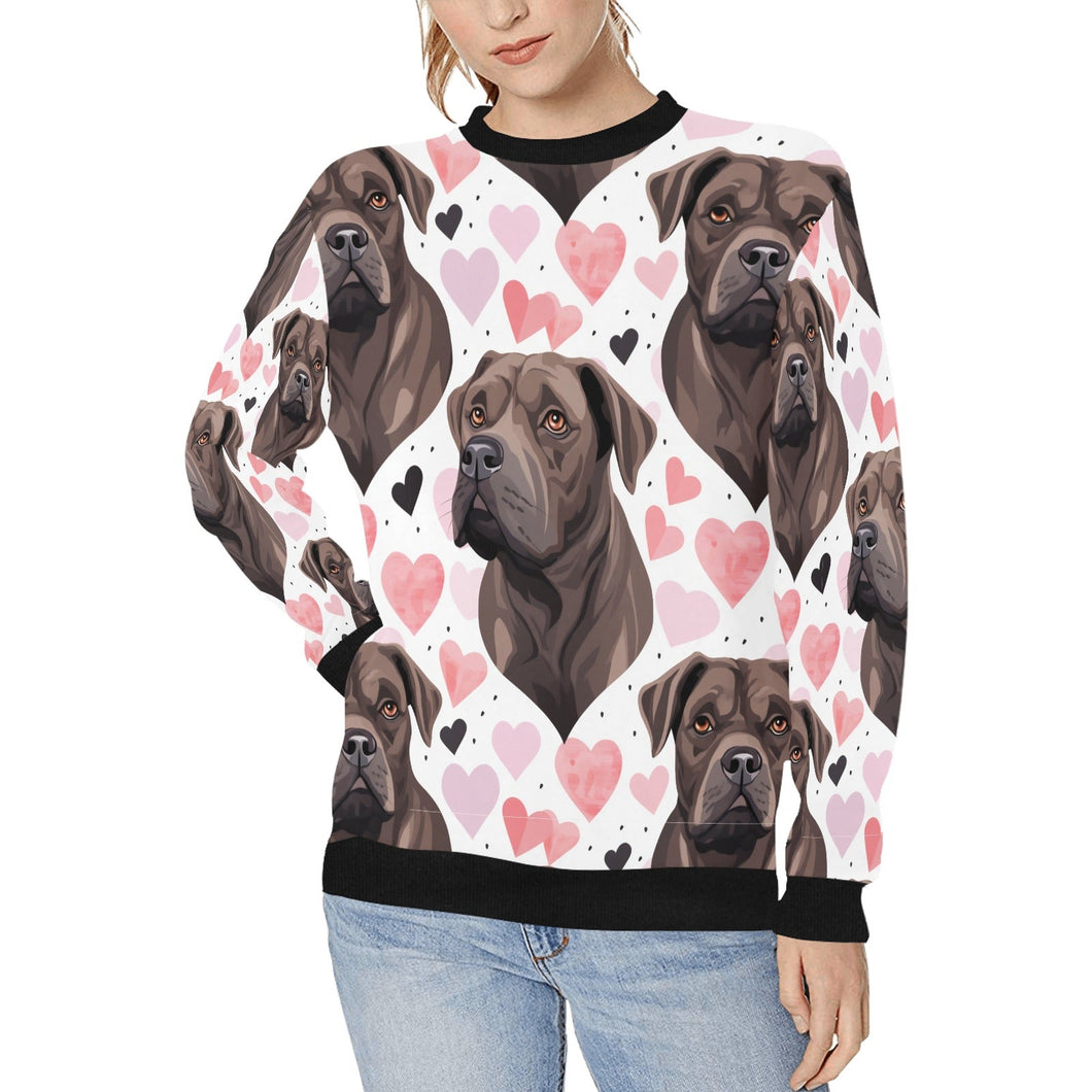 Infinite Cane Corso Love Women's Sweatshirt-Apparel-Apparel, Cane Corso, Shirt, Sweatshirt-White-S-1