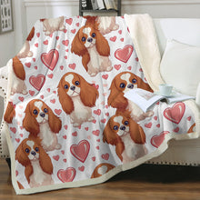 Load image into Gallery viewer, Infinite Cavalier King Charles Spaniel Love Soft Warm Fleece Blanket-Blanket-Blankets, Cavalier King Charles Spaniel, Home Decor-Small-1