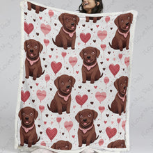 Load image into Gallery viewer, Infinite Chocolate Lab Love Soft Warm Fleece Blanket-Blanket-Blankets, Chocolate Labrador, Home Decor, Labrador-13