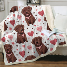 Load image into Gallery viewer, Infinite Chocolate Lab Love Soft Warm Fleece Blanket-Blanket-Blankets, Chocolate Labrador, Home Decor, Labrador-14