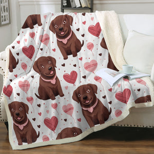 Infinite Chocolate Lab Love Soft Warm Fleece Blanket-Blanket-Blankets, Chocolate Labrador, Home Decor, Labrador-14
