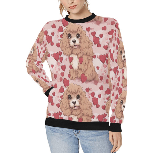 Infinite Cockapoo Love Women's Sweatshirt-Apparel-Apparel, Cockapoo, Doodle, Shirt, Sweatshirt-White-S-1