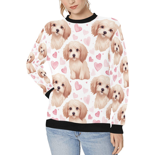 Infinite Cockapoo Love Women's Sweatshirt-Apparel-Apparel, Cockapoo, Doodle, Pug, Shirt, Sweatshirt-White-S-1