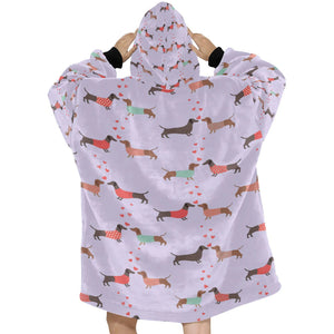 Kissing Dachshunds Love Blanket Hoodie for Women - 5 Colors-Apparel-Apparel, Blankets, Dachshund, Hoodie-6