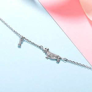 Infinite Dachshund Love Silver Anklet Foot Jewelry-Dog Themed Jewellery-Dachshund, Jewellery-9