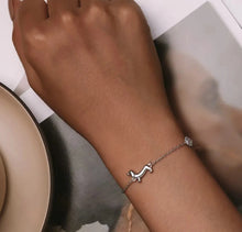 Load image into Gallery viewer, Infinite Dachshund Love Silver Bracelet-CQB262-13