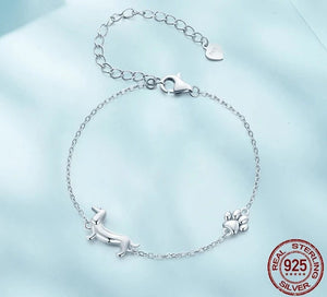 Infinite Dachshund Love Silver Bracelet-CQB262-5