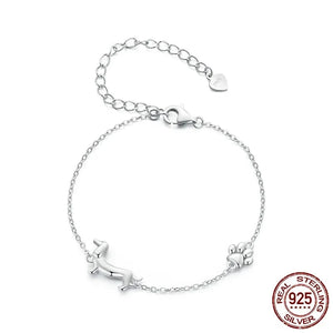 Infinite Dachshund Love Silver Bracelet-CQB262-1