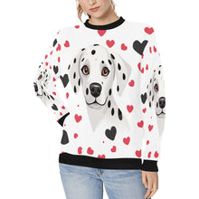 Load image into Gallery viewer, Infinite Dalmatian Love Women&#39;s Sweatshirt-Apparel-Apparel, Dalmatian, Shirt, Sweatshirt-White-S-1