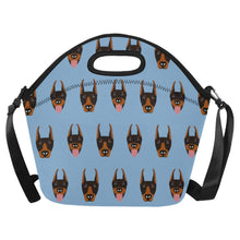 Load image into Gallery viewer, Infinite Doberman Love Neoprene Lunch Bag-Accessories-Accessories,Bags,Doberman,Lunch Bags-Sky Blue-3