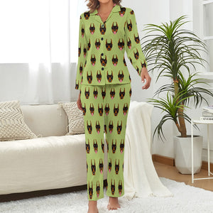 Infinite Doberman Love Pajamas Set for Women - 4 Colors-Apparel-Apparel, Doberman, Pajamas-Green-Small-9