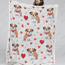 Load image into Gallery viewer, Infinite English Bulldog Love Soft Warm Fleece Blanket-Blanket-Blankets, English Bulldog, Home Decor-13