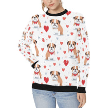 Load image into Gallery viewer, Infinite English Bulldog Love Women&#39;s Sweatshirt-Apparel-Apparel, English Bulldog, Shirt, Sweatshirt-White-S-1