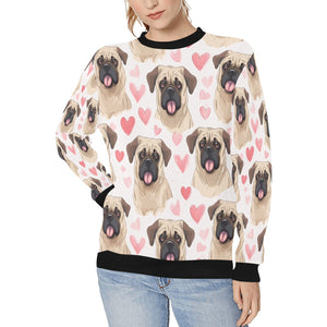 Infinite English Mastiff Love Women's Sweatshirt-Apparel-Apparel, English Mastiff, Shirt, Sweatshirt-White-S-1