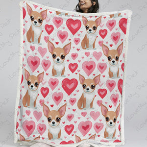 Infinite Fawn and White Chihuahua Love Soft Warm Fleece Blanket-Blanket-Blankets, Chihuahua, Home Decor-13